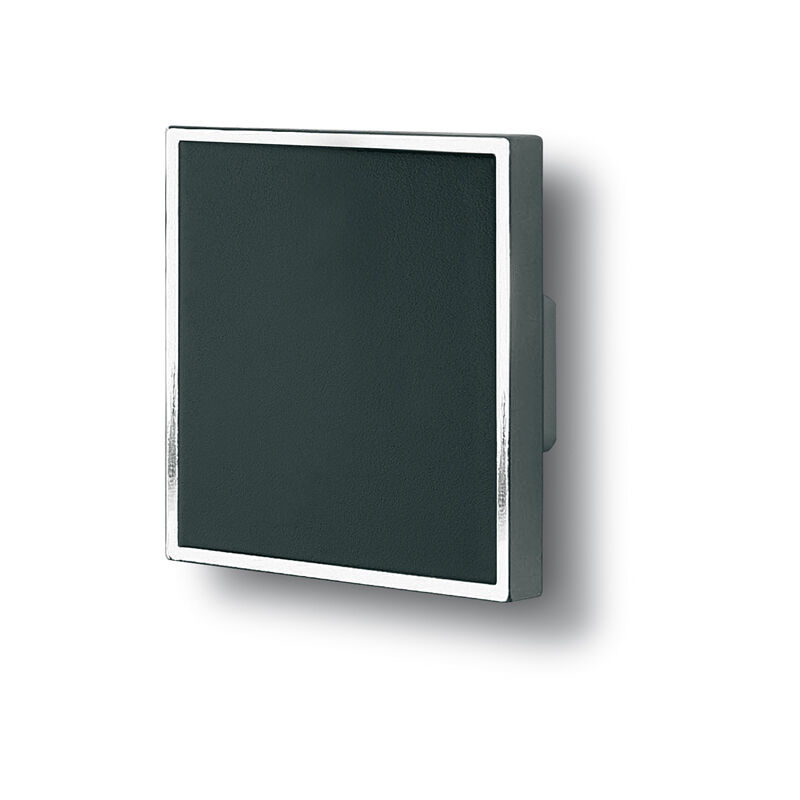 Image of Maniglia quadrata con inserto nero centrale effetto cromato lucido 65x65x25 - 405 Quadra - Cromato lucido