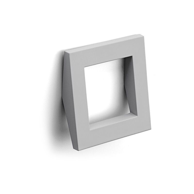 Polideas - Maniglia quadrata sporgente effetto alluminio 80x80x14mm - 317 Concept