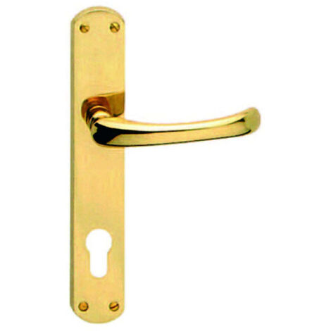 Maniglia rio con placca in ottone - mm.90 foro yale - 2 pa