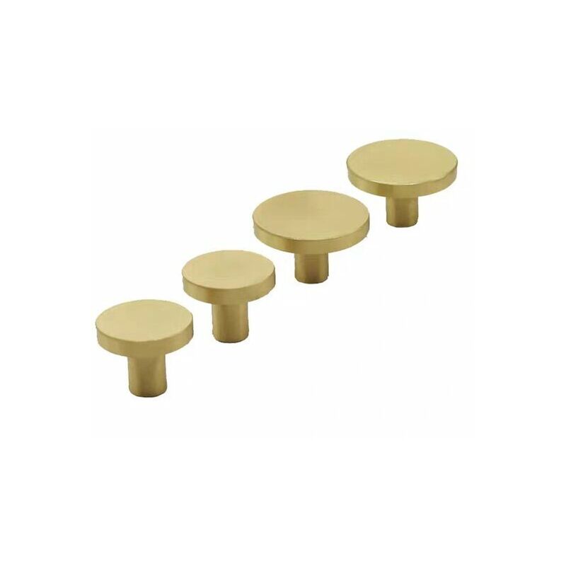 Image of Maniglia rotonda in ottone massiccio, pomelli per cassetti dorati, pomelli per armadietti, per ante di armadietti, ante di armadietti, cassettiere e