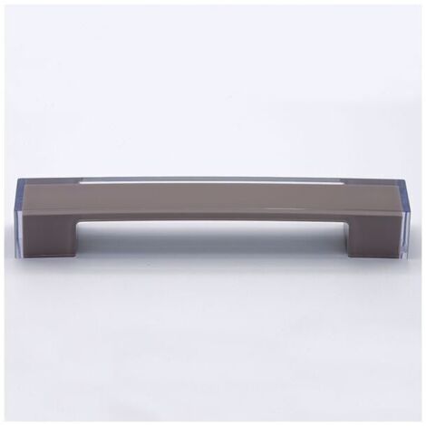 Maniglia squadrata trasparente con inserto color visone 205x30x30mm - 306 Soul