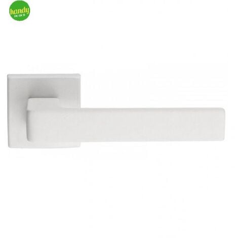 Maniglia square A518 Frosio Bortolo bianco satinato con rosetta quadra