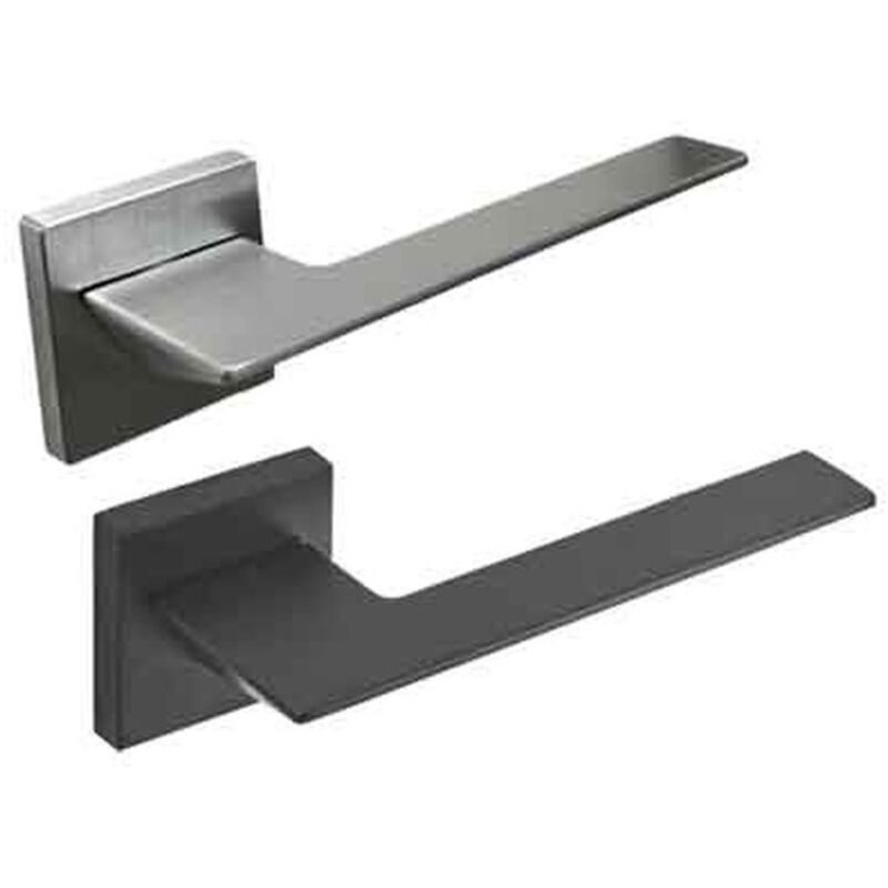 MANIGLIA 'TOLEDO' CON ROSETTA E BOCCHETTA Cromo satinato Q.TA 2