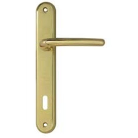 MANIGLIA TORINO CON PLACCA IN ZAMA FINITURA OTTONE LUCIDO- - mm.70 foro normale - 1 paio