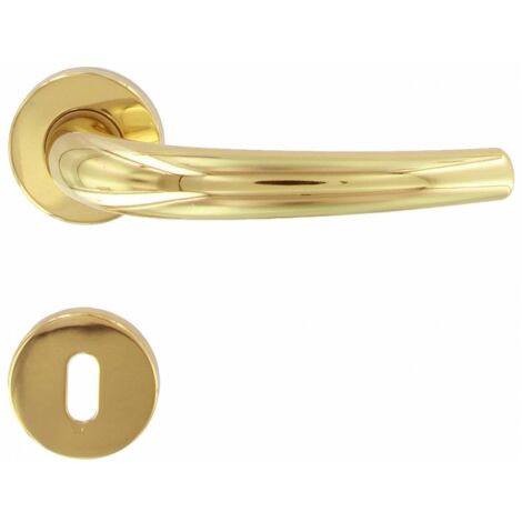 Maniglia Torino Con Rosetta Oro Lucido V