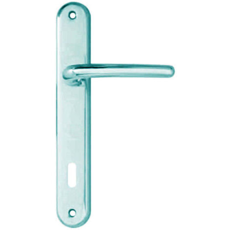 Maniglia vega con placca in zama finitura ottone cromato - mm.90 foro normale - 2 pa