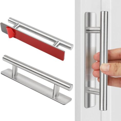Maniglie autoadesive in acciaio inox (2 pezzi), per porte scorrevoli, ideali per mobili da cucina, cassetti del bagno, ante degli armadi, mobili da bagno, garage, capannoni