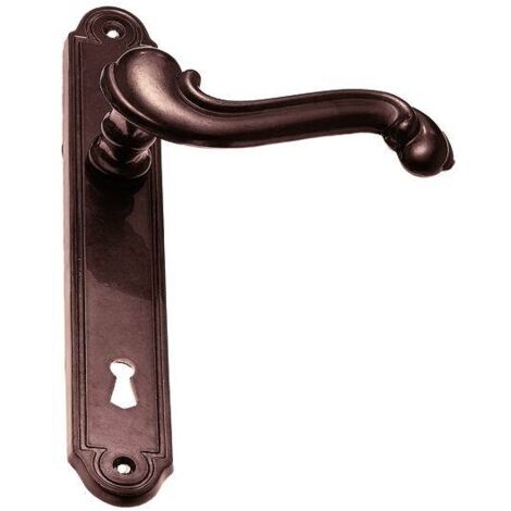Maniglie Barocco Ottone Brunito Con Placca Mm.  8X70 Cf.6Pz