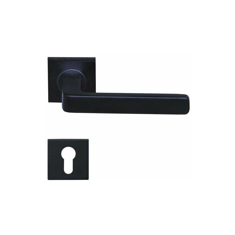 Image of Maniglie delle porte Modello Soho con cilindro quadrato rose - alluminio anodizzato nero x2