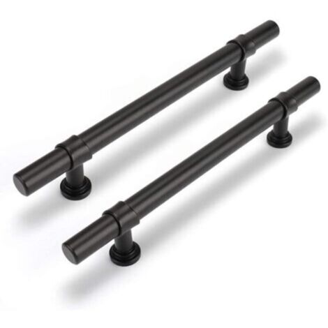 Maniglie nere per mobiletti da bagno, set da 2, 160 mm, maniglie per ante di mobili in stile moderno e minimalista