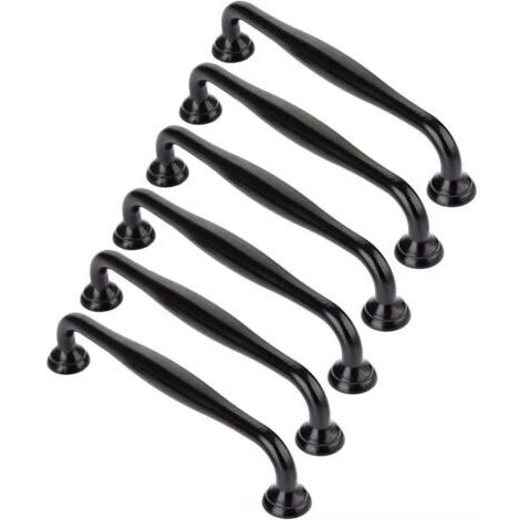 Maniglie nere per mobili, maniglie minimaliste per ante di mobili da cucina realizzate in resistente lega di zinco (distanza tra i fori neri: 96 mm)