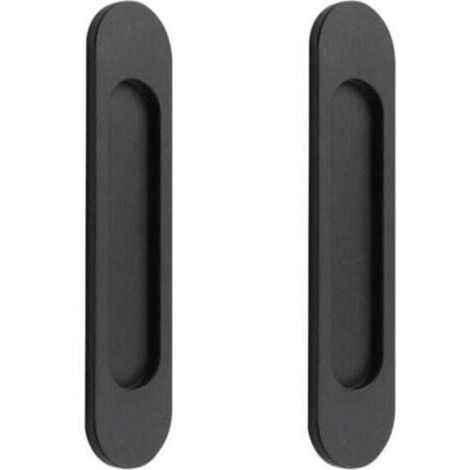 maniglie ovali autoadesive per porte scorrevoli in lega di alluminio nero opaco, non necessitano di foratura, per porte scorrevoli, finestre di armadi. Lunghezza 148 cm.