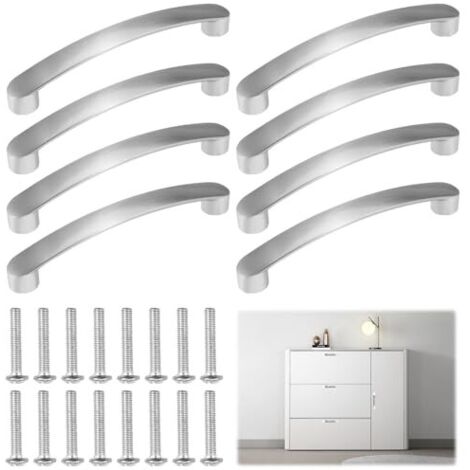 maniglie per ante di mobili, maniglie per mobili con spaziatura dei fori di 96 mm, maniglie per mobili in argento con 16 viti, maniglie per mobili in alluminio, maniglie per mobili da cucina, maniglie
