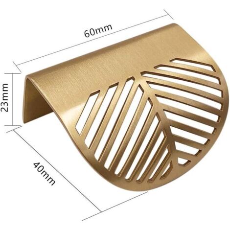 Maniglie per mobili a forma di foglia in ottone dorato, 4 pezzi, per cassetti, armadi e ante di cucine e cassetti.