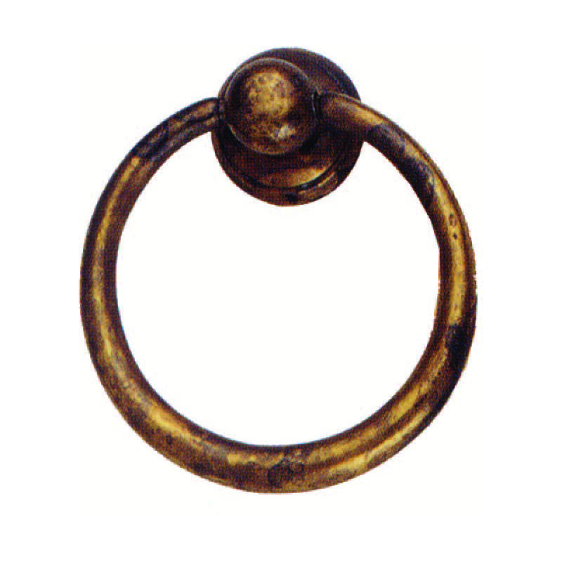 Image of Maniglie per mobili ad anello snodate mod.09202 in ottone anticato - mm.23x28h.
