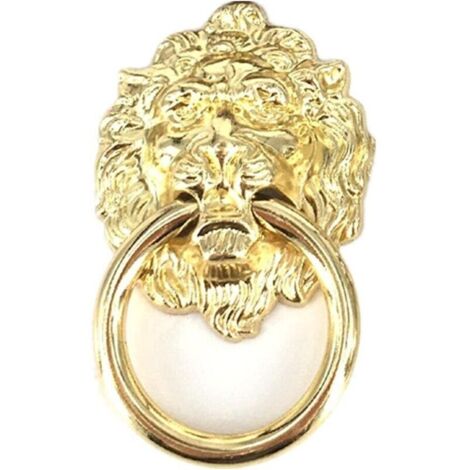 Maniglie per mobili KZQ, 2 pezzi in stile retrò vintage per mobili da cucina, armadi, cassettiere, porte e cassetti, pomelli decorativi con testa di leone dorata.