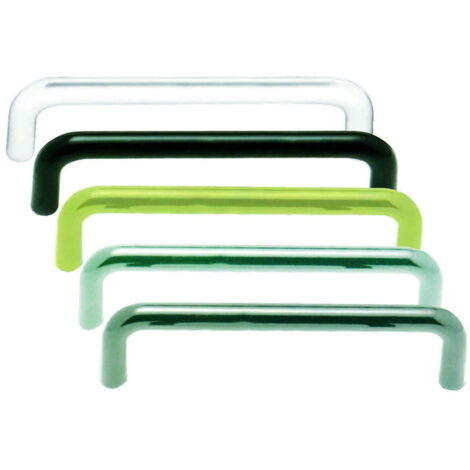 Maniglie per mobili rettangolari fisse in zama - Specifiche: interfori mm 96 colore nero lucido - 10 pz