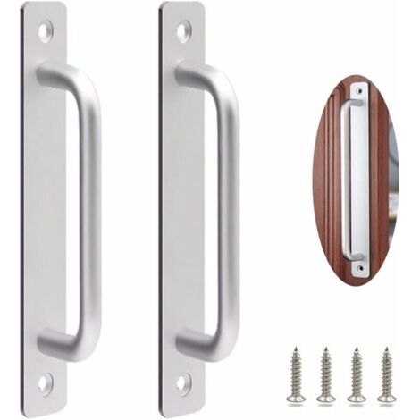 Maniglie per porte esterne resistenti, maniglie per porte di armadi, maniglie per porte scorrevoli, pomelli per cassetti con viti, argento/212 mm