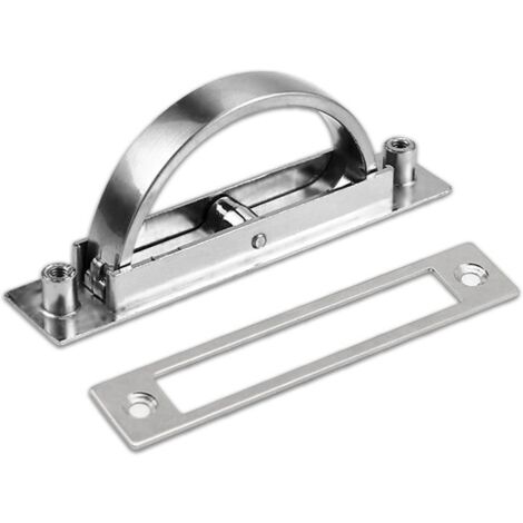 Maniglie per porte incassate in 2 pezzi, stile tatami, pratiche maniglie nascoste in lega di zinco, interasse fori 85 mm, argento