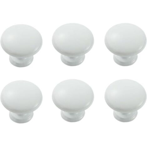 Maniglie rotonde in alluminio per cassetti, maniglie moderne e minimaliste per mobili da cucina, cassettiere e armadi, bianche, set da 6