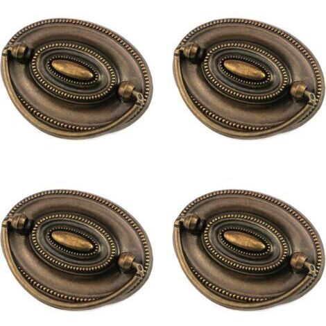 Maniglie rotonde per cassetti in stile europeo - per armadi, credenze, cucine, ecc. - Set da 4, marroni