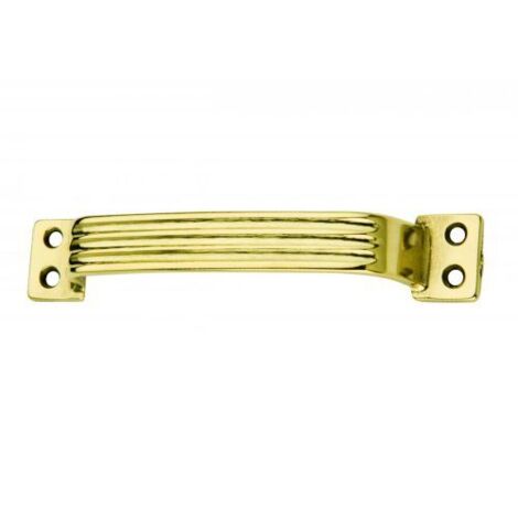 MANIGLIETTA PER MOBILI RIGATA OTTONE LUCIDO mm. 140 25 PZ