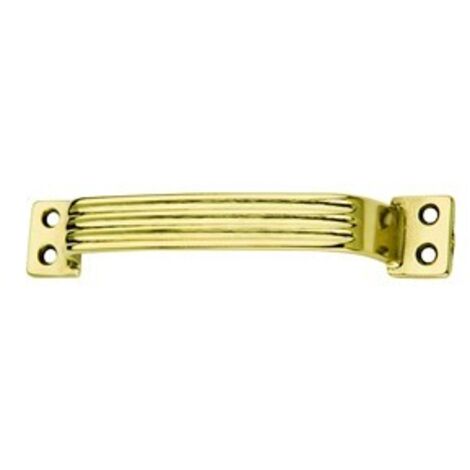 MANIGLIETTA PER MOBILI RIGATA OTTONE LUCIDO mm. 140 25.00 pz