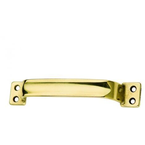 MANIGLIETTA PER MOBILI SCANELLATA  OTTONE LUCIDO mm. 140 25 PZ
