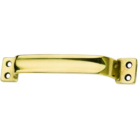 MANIGLIETTA PER MOBILI SCANELLATA  OTTONE LUCIDO mm. 140 25.00 pz