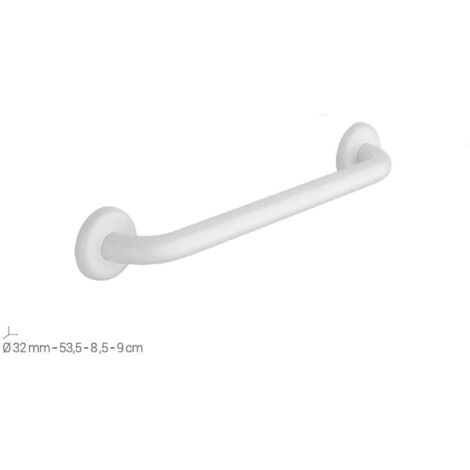 Maniglione Bagno Disabili di Sostegno Sicurezza in Acciaio Inox Bianco - Formato: 45 cm