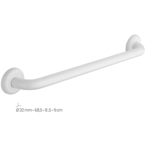 Maniglione Bagno Disabili di Sostegno Sicurezza in Acciaio Inox Bianco - Formato: 60 cm