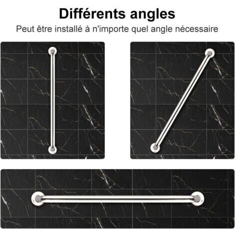 Maniglione di sicurezza per bagno, 60 cm, in acciaio inox 304, con maniglia di sicurezza e sistema di bilanciamento, finitura cromata, per doccia, WC, cucina, camera da letto, con viti a scomparsa e m