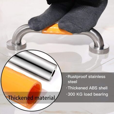Maniglione di sicurezza per doccia monoblocco (30 cm arancione), maniglione di sicurezza a parete in acciaio inox, maniglia di sicurezza per WC, bagno, cucina, scale