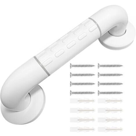 Maniglione di supporto per WC da 30 cm, in acciaio inossidabile antiscivolo con anelli luminosi, ideale per anziani, disabili e donne in gravidanza.