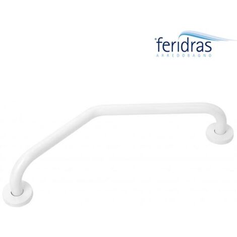 Maniglione in acciaio 60cm bianco antiscivolo di sicurezza