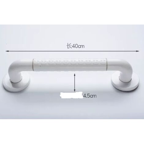 Maniglione WC 40 cm, maniglione doccia antiscivolo, maniglia di sicurezza bianca per bagno, WC e vasca