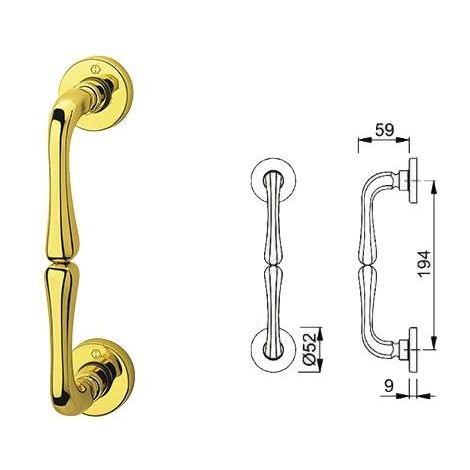 MANIGLIONI HOPPE OTTONE M439/42 525744