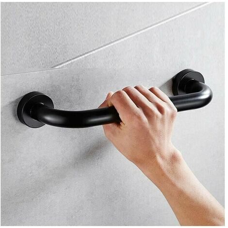 RICEEL Manija Barra de seguridad Baño Inodoro Ducha para niños Mujeres Ancianos, 30 cm Negro