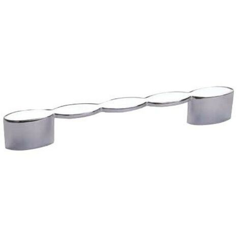 Manija cromada para mueble Zincir y824, Cromado, Interdistancia 160 mm