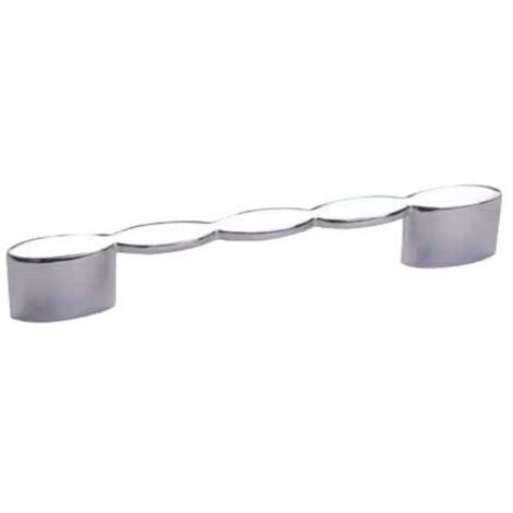 Manija cromada para mueble Zincir y824, Cromado, Interdistancia 160 mm