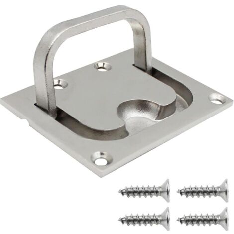 Manija de acero inoxidable para escotilla de barco, manija marina empotrada, manija de tirador empotrada con 5 (76 x 57 mm)