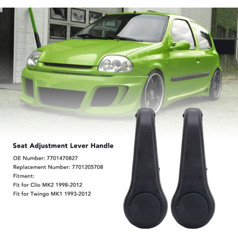 Manija de ajuste de asiento para Renault Clio MK2 y Twingo MK1 - Juego de 2 - ABS Premium