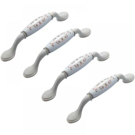 Manija de cerámica para muebles de 4 x (96 mm), manija para gabinete de cocina, manija para puerta de muebles, manija para barra de puerta de gabinete de cocina hecha de aleación de zinc