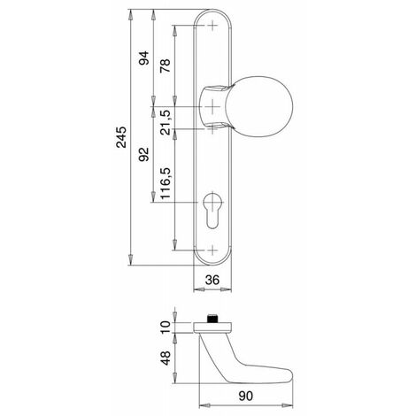 Manija de la puerta 8.92.pz.f12 2005/k2/035. F12
