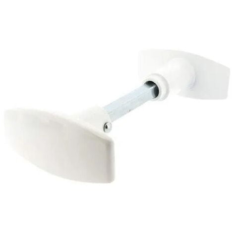 ALPERTEC Manija de la puerta con doble pomo cuadrado 6/7 - Aluminio blanco