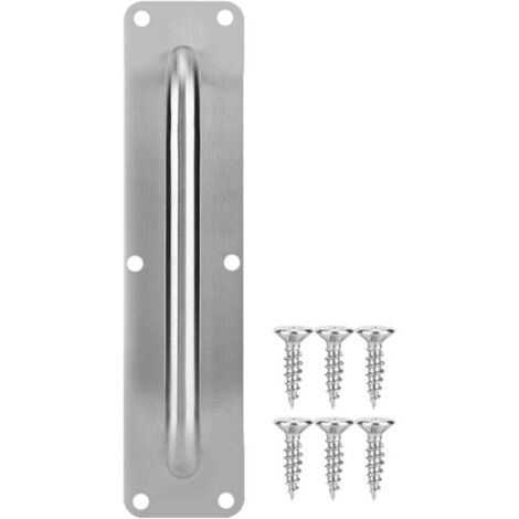 Manija de puerta AIPERQ - Tirador de puerta de acero inoxidable con placa de empuje y tirador, con tornillos (cuadrados)