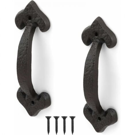 Manija de puerta corredera de 2 piezas, manija de puerta retro, gama completa de accesorios, para puertas de cobertizo, puertas de garaje, armarios