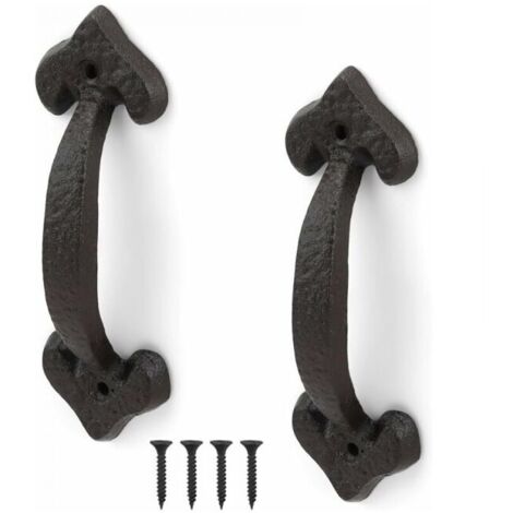 Manija de puerta corredera de 2 piezas, manija de puerta retro, gama completa de accesorios, para puertas de cobertizo, puertas de garaje, armarios