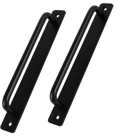 Manija de puerta de 180 mm, aleación de aluminio negro mate, manija decorativa de dos orificios.
