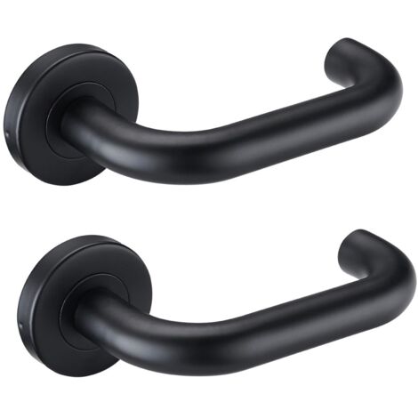 Manija de puerta de acero inoxidable negro LAGOS Manija sólida